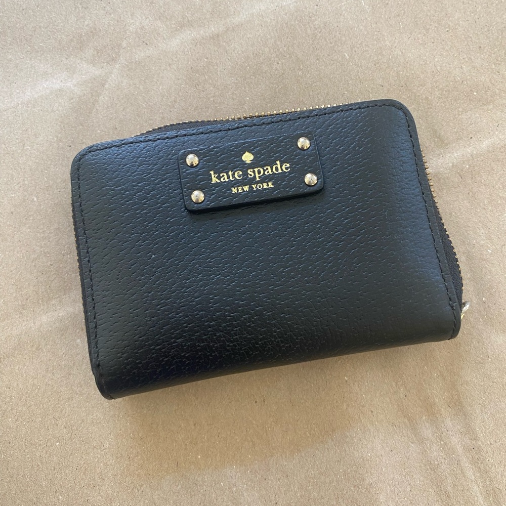Kate spade black zip wallet